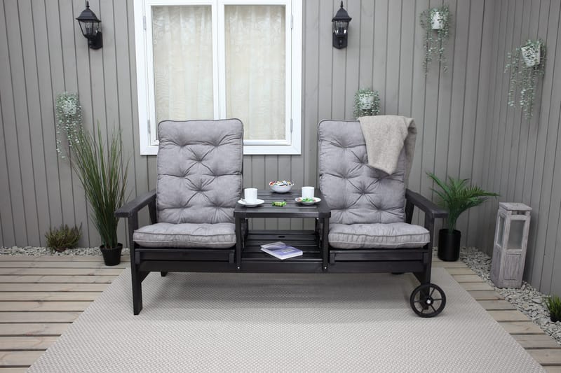 KIngdom Utebänk 177 cm - Svart - Utemöbler - Utesoffa - Trädgårdsbänk & utebänk