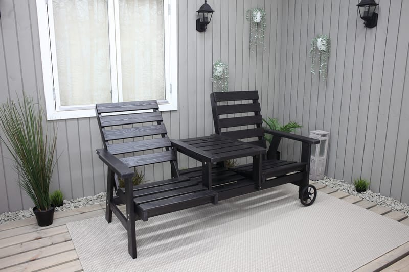 KIngdom Utebänk 177 cm - Svart - Utemöbler - Utesoffa - Trädgårdsbänk & utebänk