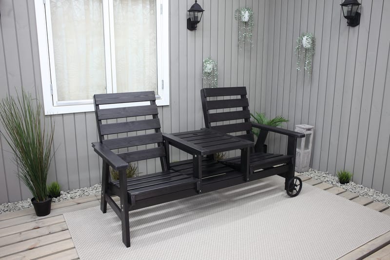 KIngdom Utebänk 177 cm - Svart - Utemöbler - Utesoffa - Trädgårdsbänk & utebänk