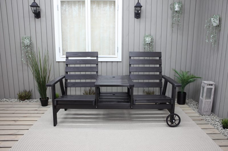 KIngdom Utebänk 177 cm - Svart - Utemöbler - Utesoffa - Trädgårdsbänk & utebänk