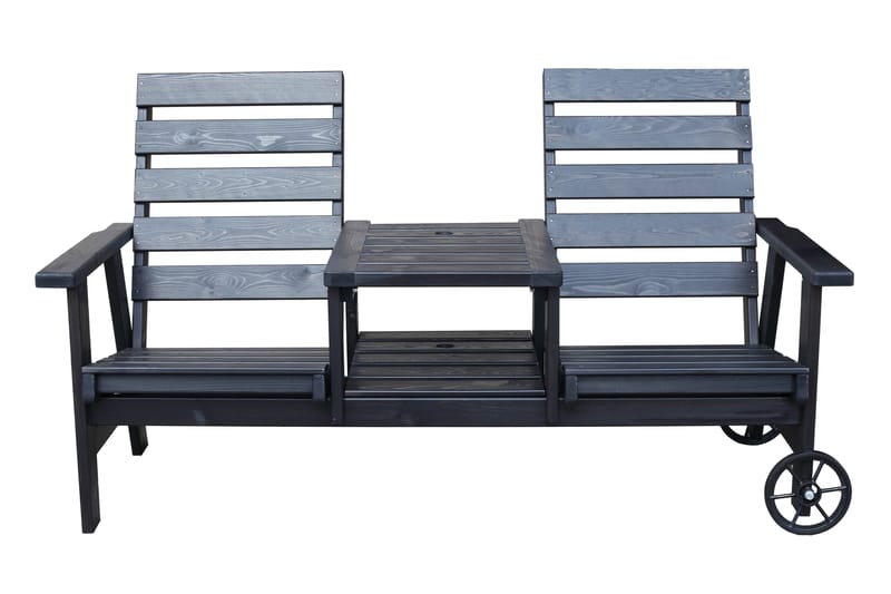 KIngdom Utebänk 177 cm - Svart - Utemöbler - Utesoffa - Trädgårdsbänk & utebänk