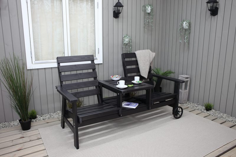 KIngdom Utebänk 177 cm - Svart - Utemöbler - Utesoffa - Trädgårdsbänk & utebänk