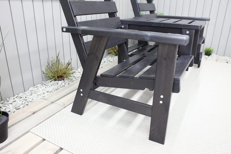 KIngdom Utebänk 177 cm - Svart - Utemöbler - Utesoffa - Trädgårdsbänk & utebänk