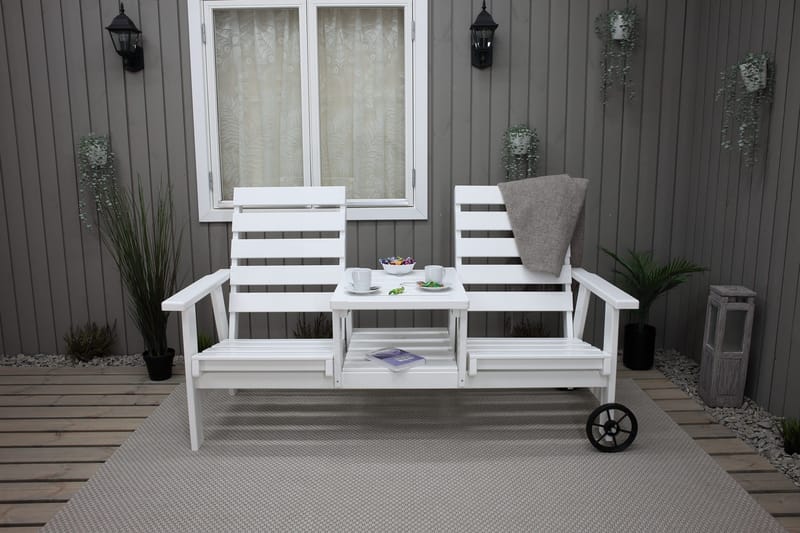KIngdom Utebänk 177 cm - Vit - Utemöbler - Utesoffa - Trädgårdsbänk & utebänk