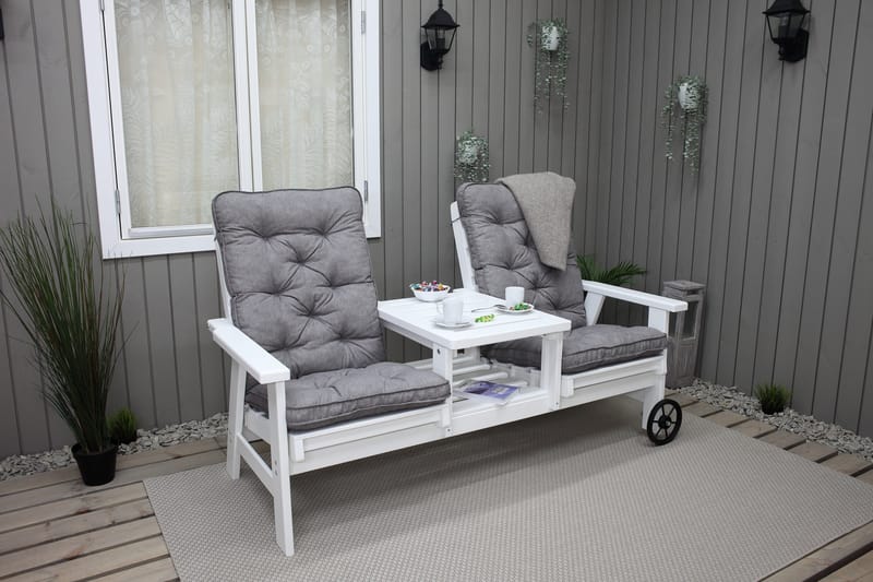 KIngdom Utebänk 177 cm - Vit - Utemöbler - Utesoffa - Trädgårdsbänk & utebänk