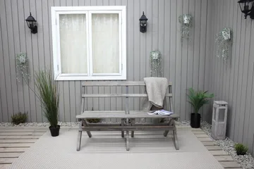 Larios Utebänk 130 cm - Grå - Utemöbler - Utesoffa - Trädgårdsbänk & utebänk