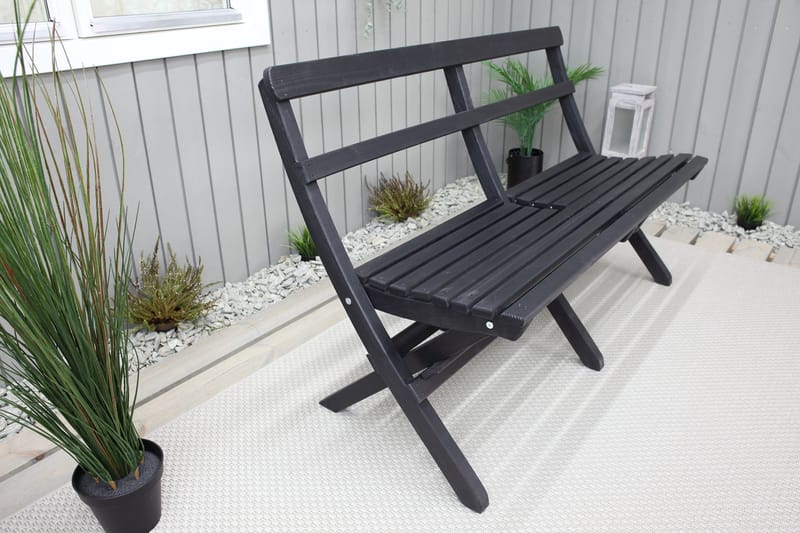 Larios Utebänk 130 cm - Svart - Utemöbler - Utesoffa - Trädgårdsbänk & utebänk