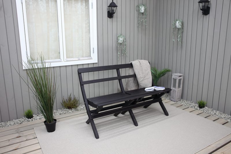Larios Utebänk 130 cm - Svart - Utemöbler - Utesoffa - Trädgårdsbänk & utebänk