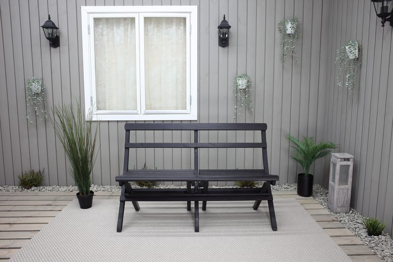 Larios Utebänk 130 cm - Svart - Utemöbler - Utesoffa - Trädgårdsbänk & utebänk