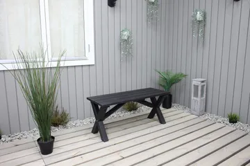 Lietinna Utebänk 100 cm - Svart - Utemöbler - Utesoffa - Trädgårdsbänk & utebänk