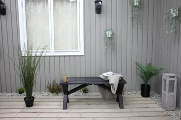 Lietinna Utebänk 100 cm - Svart - Utemöbler - Utesoffa - Trädgårdsbänk & utebänk