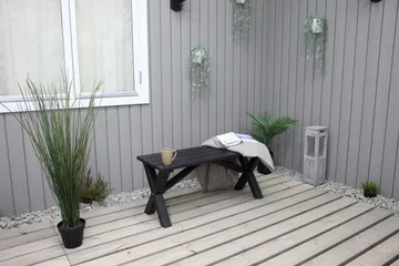Lietinna Utebänk 100 cm - Svart - Utemöbler - Utesoffa - Trädgårdsbänk & utebänk