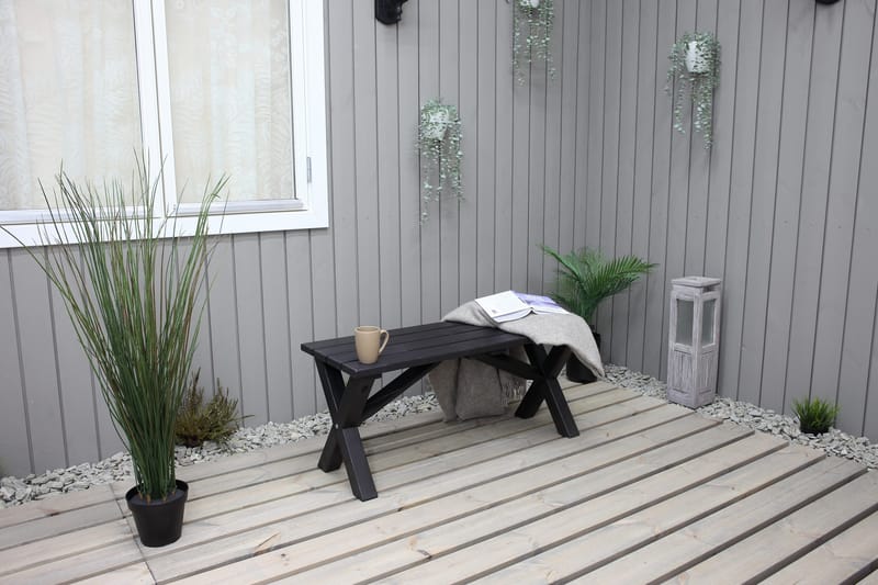 Lietinna Utebänk 100 cm - Svart - Utemöbler - Utesoffa - Trädgårdsbänk & utebänk