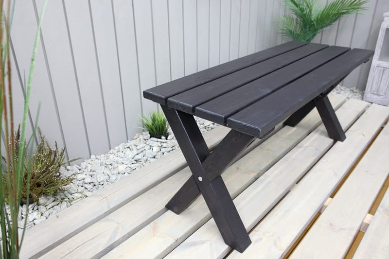 Lietinna Utebänk 100 cm - Svart - Utemöbler - Utesoffa - Trädgårdsbänk & utebänk