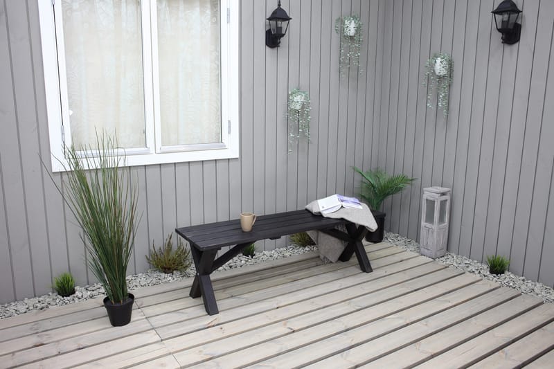 Lietinna Utebänk 140 cm - Svart - Utemöbler - Utesoffa - Trädgårdsbänk & utebänk