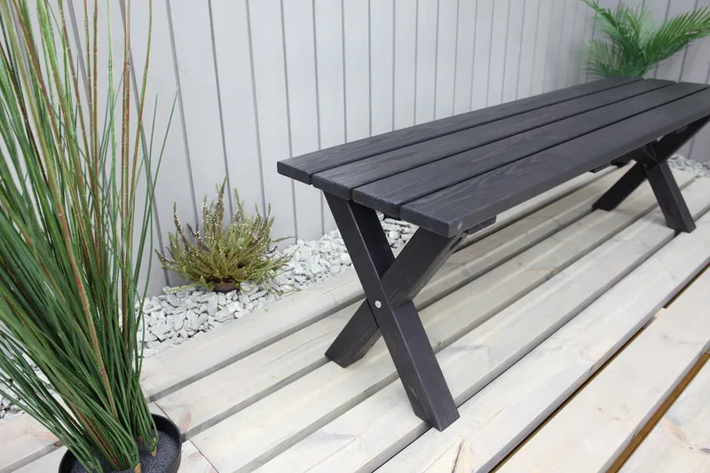 Lietinna Utebänk 140 cm - Svart - Utemöbler - Utesoffa - Trädgårdsbänk & utebänk