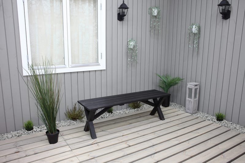 Lietinna Utebänk 140 cm - Svart - Utemöbler - Utesoffa - Trädgårdsbänk & utebänk