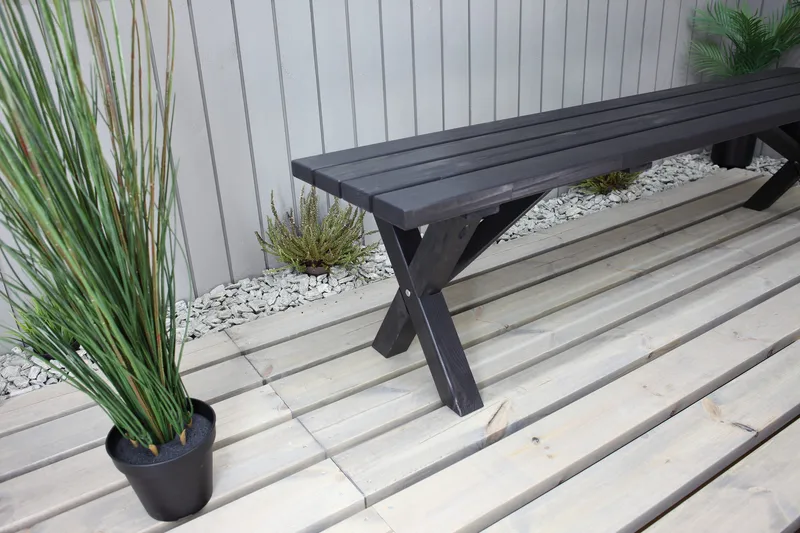 Lietinna Utebänk 180 cm - Svart - Utemöbler - Utesoffa - Trädgårdsbänk & utebänk