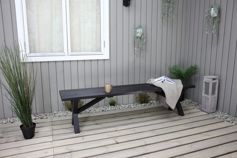 Lietinna Utebänk 180 cm - Svart - Utemöbler - Utesoffa - Trädgårdsbänk & utebänk
