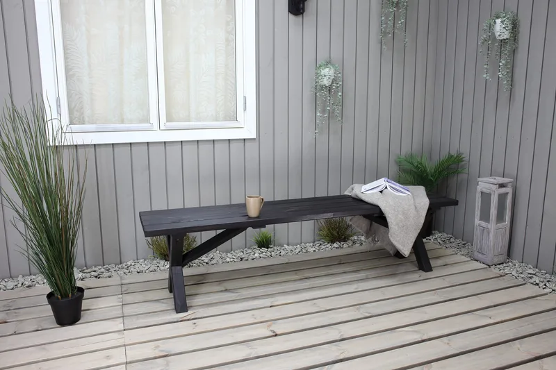 Lietinna Utebänk 180 cm - Svart - Utemöbler - Utesoffa - Trädgårdsbänk & utebänk