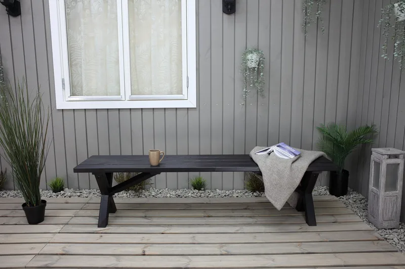 Lietinna Utebänk 180 cm - Svart - Utemöbler - Utesoffa - Trädgårdsbänk & utebänk