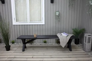 Lietinna Utebänk 180 cm - Svart - Utemöbler - Utesoffa - Trädgårdsbänk & utebänk