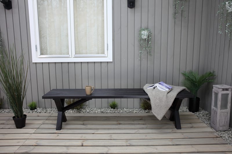 Lietinna Utebänk 180 cm - Svart - Utemöbler - Utesoffa - Trädgårdsbänk & utebänk