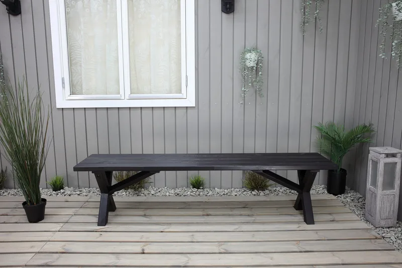 Lietinna Utebänk 180 cm - Svart - Utemöbler - Utesoffa - Trädgårdsbänk & utebänk