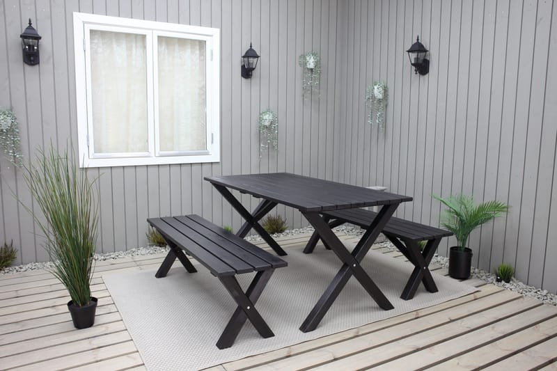 Lietinna Utebänk 180 cm - Svart - Utemöbler - Utesoffa - Trädgårdsbänk & utebänk