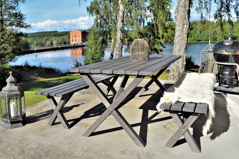Matgrupp Utomhus Scottsdale Fasta 190 + 6 Kungshamn Stol Shabby Chic - KWA - Utemöbler - Utegrupp - Matgrupp utomhus