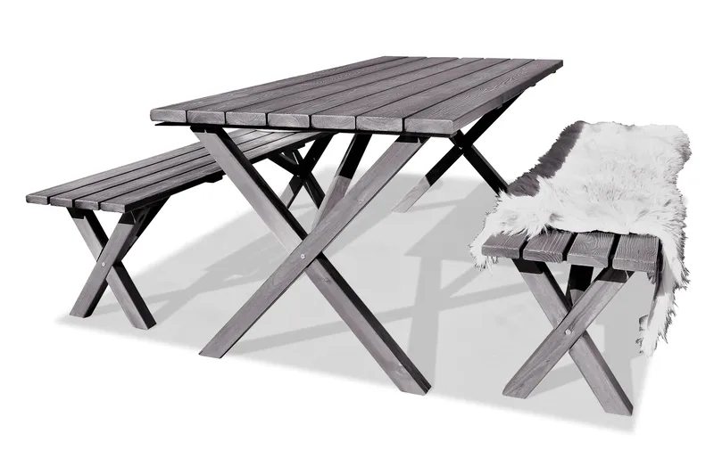 Matgrupp Utomhus Scottsdale Fasta 190 + 6 Kungshamn Stol Shabby Chic - KWA - Utemöbler - Utegrupp - Matgrupp utomhus