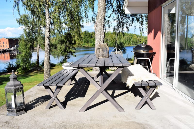 Matgrupp Utomhus Scottsdale Fasta 190 + 6 Kungshamn Stol Shabby Chic - KWA - Utemöbler - Utegrupp - Matgrupp utomhus