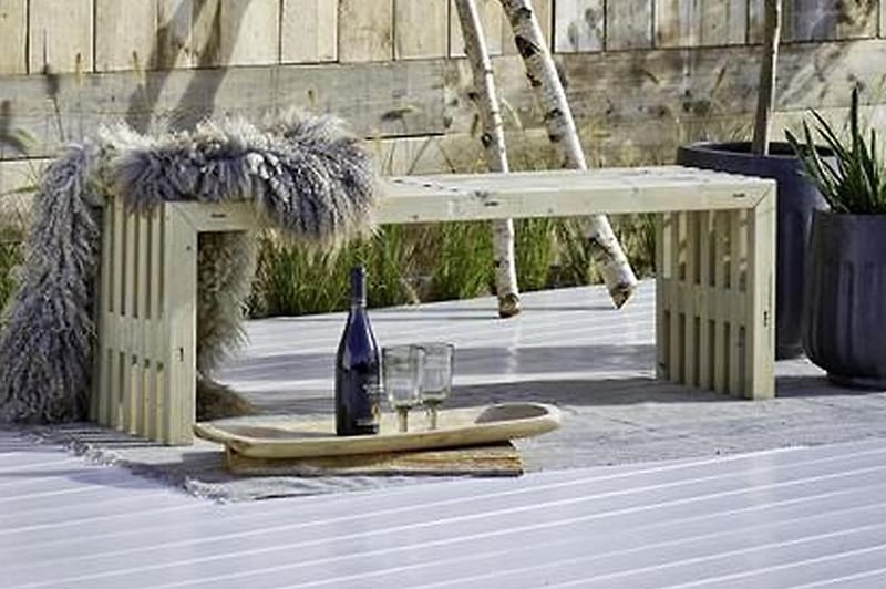 PLUS Rustik TrallBänk Utomhus Design 138x36x45cm - Naturell - Utemöbler - Utesoffa - Trädgårdsbänk & utebänk