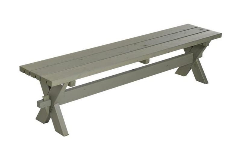 PLUS PlankBänk Utomhus Nostalgi 177x38x44 cm - Gråbrun - Utemöbler - Utesoffa - Trädgårdsbänk & utebänk