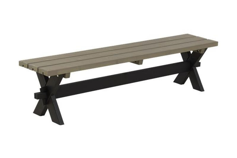 PLUS PlankBänk Utomhus Nostalgi 177x38x44 cm - Svart/Gråbrun - Utemöbler - Utesoffa - Trädgårdsbänk & utebänk