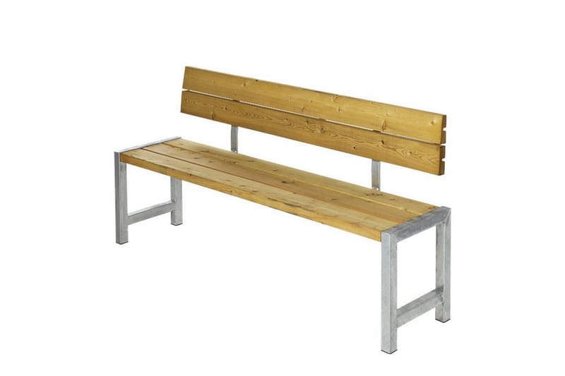 PLUS Plankbänk med Plankor och Ryggstöd - Trädgårdsbänk & utebänk