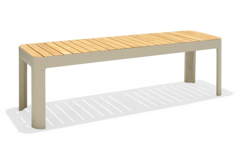 Portals Utebänk 143 cm - Vit/trä - Utemöbler - Utesoffa - Trädgårdsbänk & utebänk