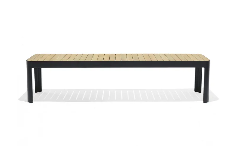 Portals Utebänk 182 cm, Svart/Trä
