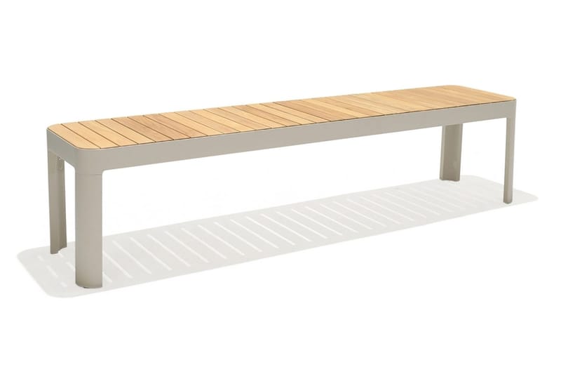 Portals Utebänk 182 cm - Vit/trä - Utemöbler - Utesoffa - Trädgårdsbänk & utebänk