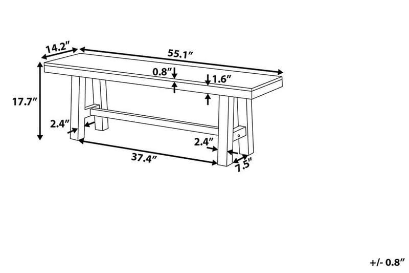 Scania Trädgårdsbänk 140 cm - Brun/Svart - Utemöbler - Utesoffa - Trädgårdsbänk & utebänk
