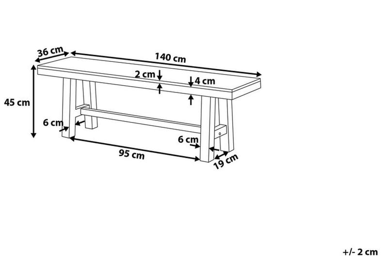 Scania Trädgårdsbänk 140 cm - Brun/Svart - Utemöbler - Utesoffa - Trädgårdsbänk & utebänk