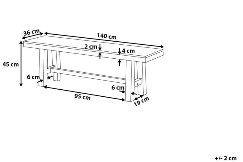Scania Trädgårdsbänk 140 cm - Brun/Svart - Utemöbler - Utesoffa - Trädgårdsbänk & utebänk