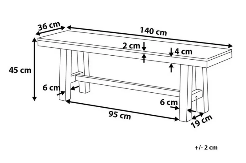 Scania Tr ädgårdsbänk 140 cm - Brun/Vit - Utemöbler - Utesoffa - Trädgårdsbänk & utebänk