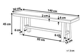 Scania Trädgårdsbänk 140 cm - Brun/Vit - Utemöbler - Utesoffa - Trädgårdsbänk & utebänk