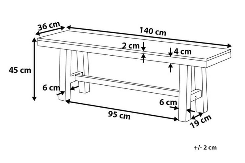 Scania Trädgårdsbänk 140 cm - Brun/Vit - Utemöbler - Utesoffa - Trädgårdsbänk & utebänk