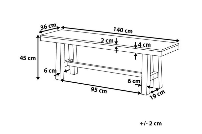 Scania Trädgårdsbänk 140 cm - Brun/Vit - Utemöbler - Utesoffa - Trädgårdsbänk & utebänk