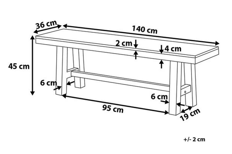 Scania Trädgårdsbänk 140 cm - Brun/Vit - Utemöbler - Utesoffa - Trädgårdsbänk & utebänk