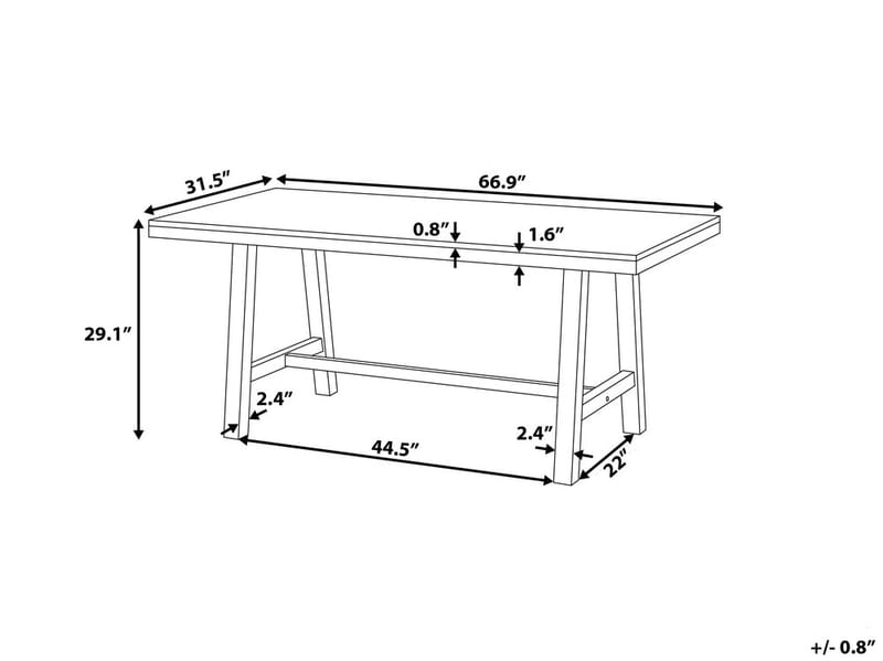 Scania Trädgårdsbord 170 cm - Trä/Natur - Trädgårdsbänk & utebänk