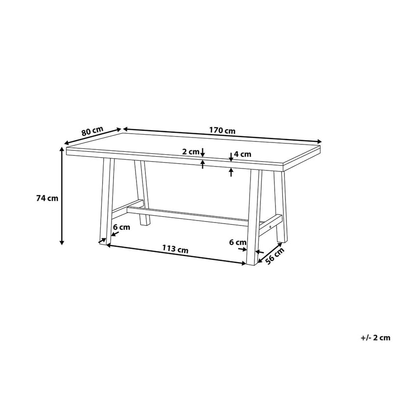 Scania Trädgårdsbord 170 cm - Trä/Natur - Trädgårdsbänk & utebänk