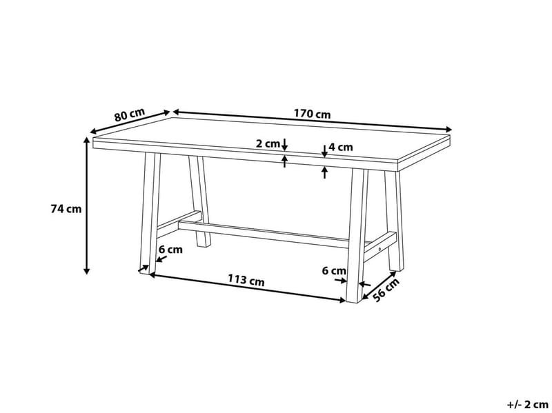 Scania Trädgårdsbord 170 cm - Trä/Natur - Trädgårdsbänk & utebänk